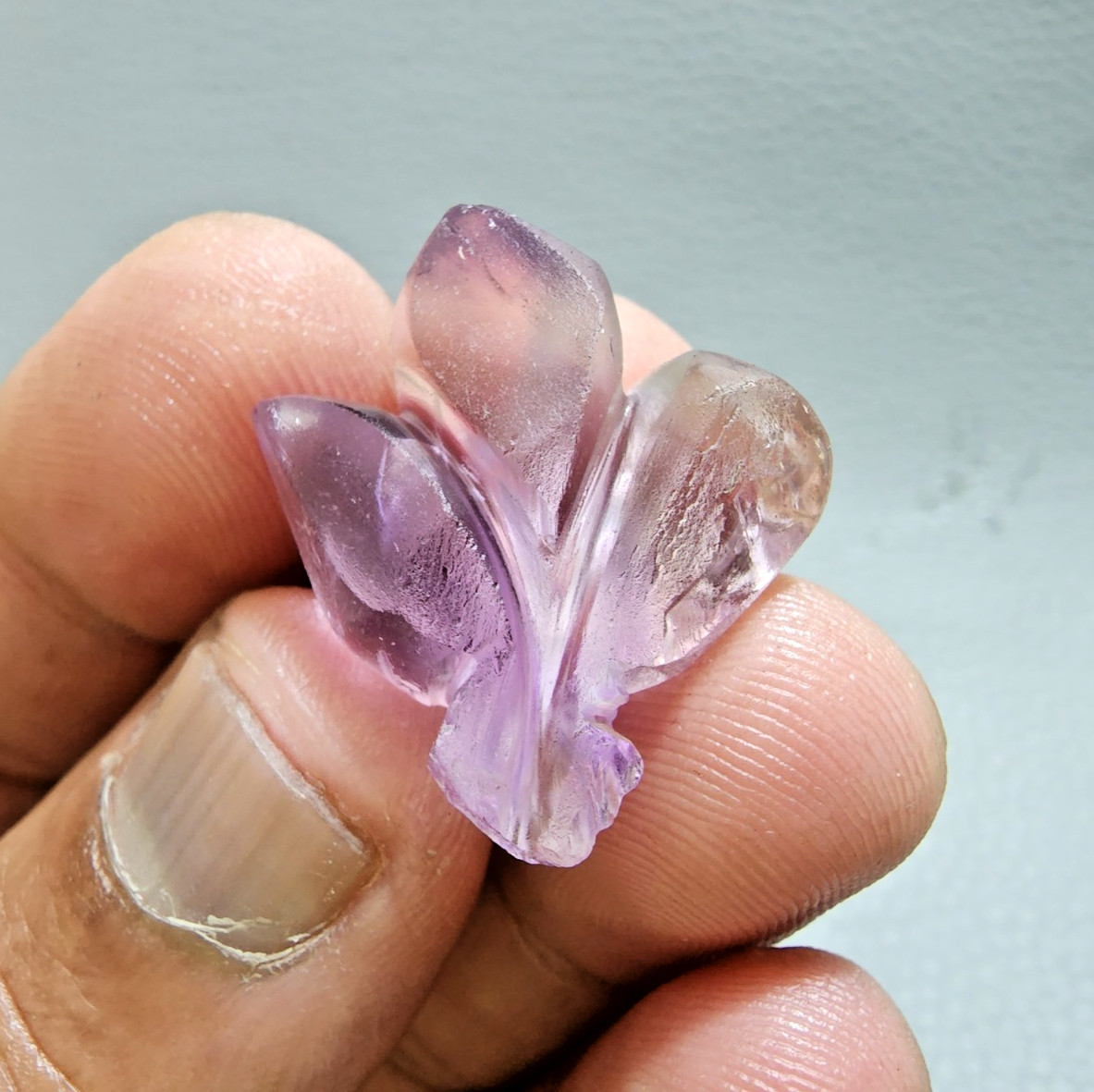 36 Ct Beautiful Purple Ametrine Leaf Shape Carving Rough Jewelry Making Gemstone