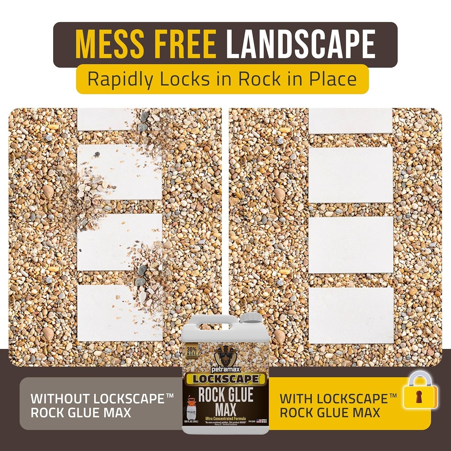Lockscape Sticky Rock or Sticky Mulch Glue for Landscaping with Sprayer 1 Gal…