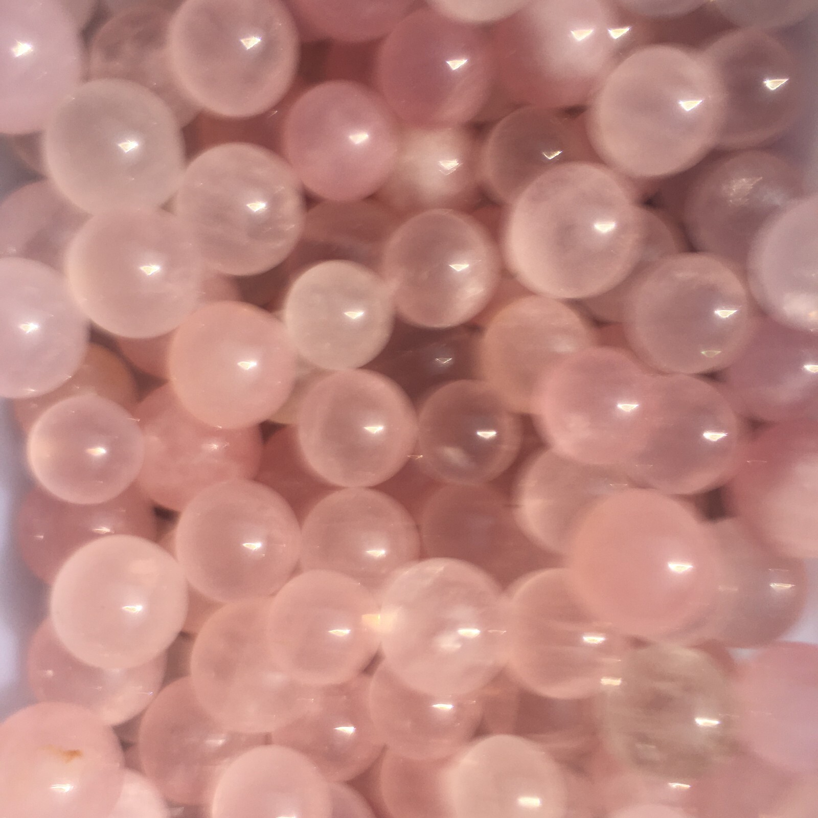 10pc Natural pink crystal Quartz hand Carved ball crystal Reiki healing