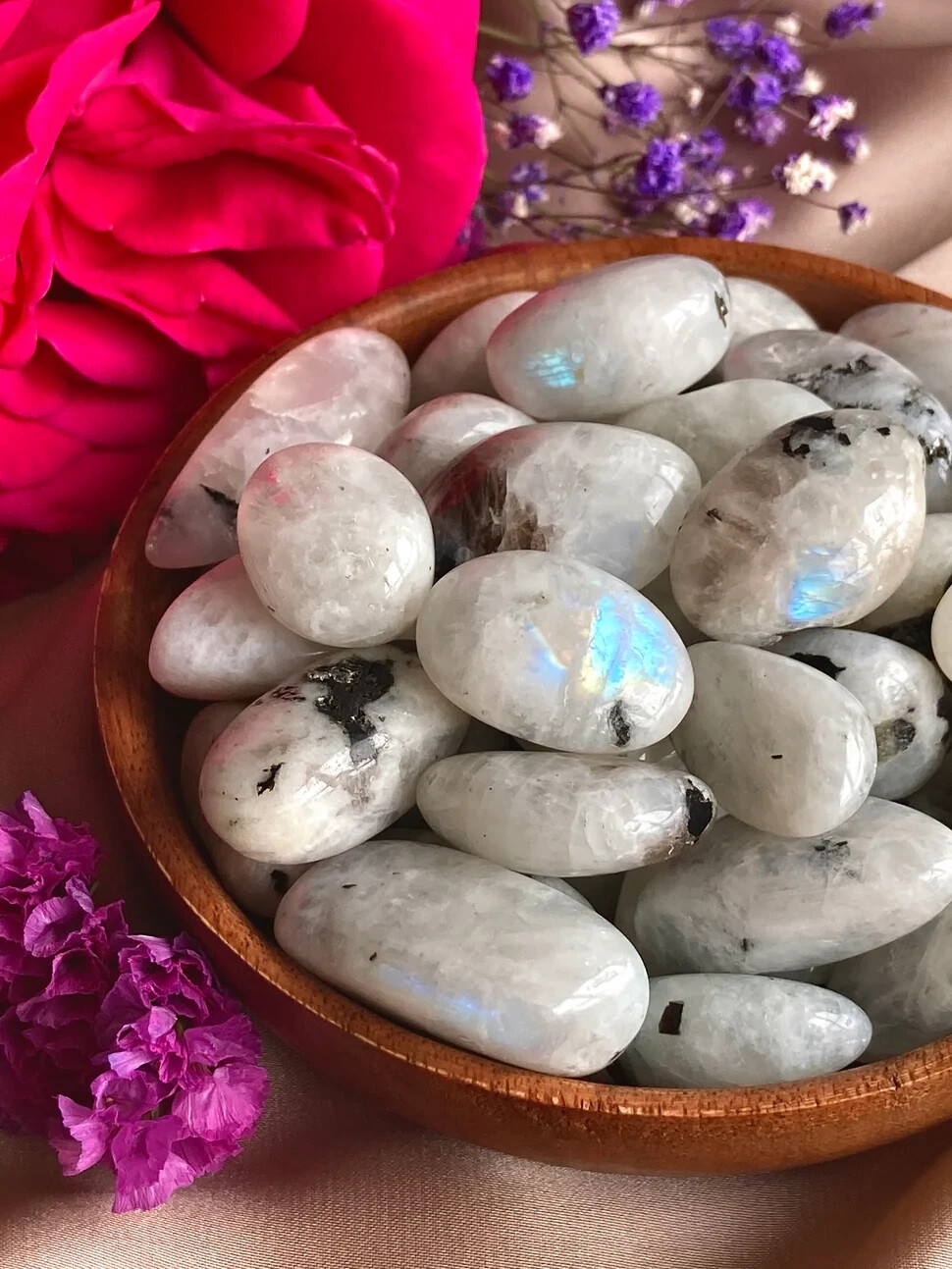 Rainbow Moonstone Tumbled Stone Mineral Specimen Crystal Healing Reiki Gifts