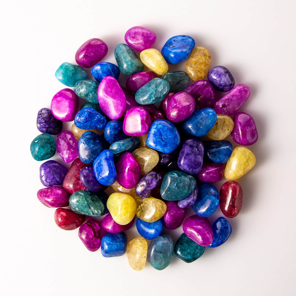 1 lb Tumbled Colorful Crackle Quartz Mix Gemstone Crystals Stone Gem Specimens