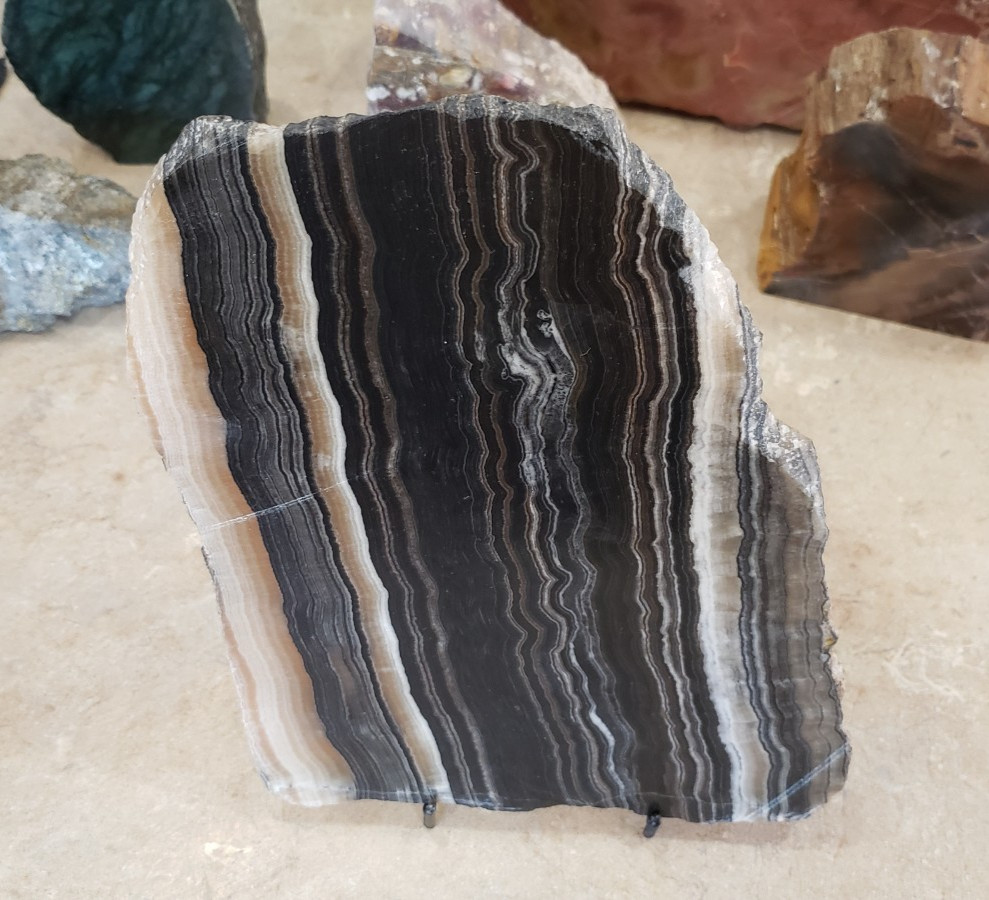 645g Black and White Onyx Slab Arizona CL26