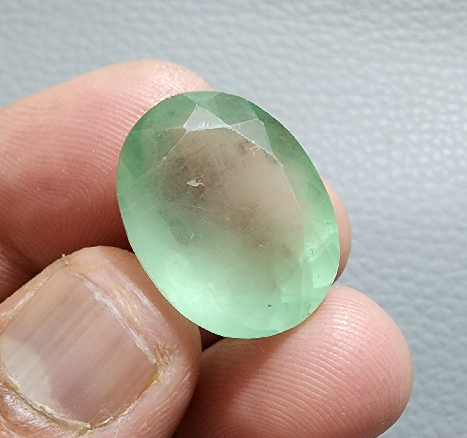 36 Ct A+ Green Fluorite Oval Faceted Natural Gem Large Collector Loose Gemstone