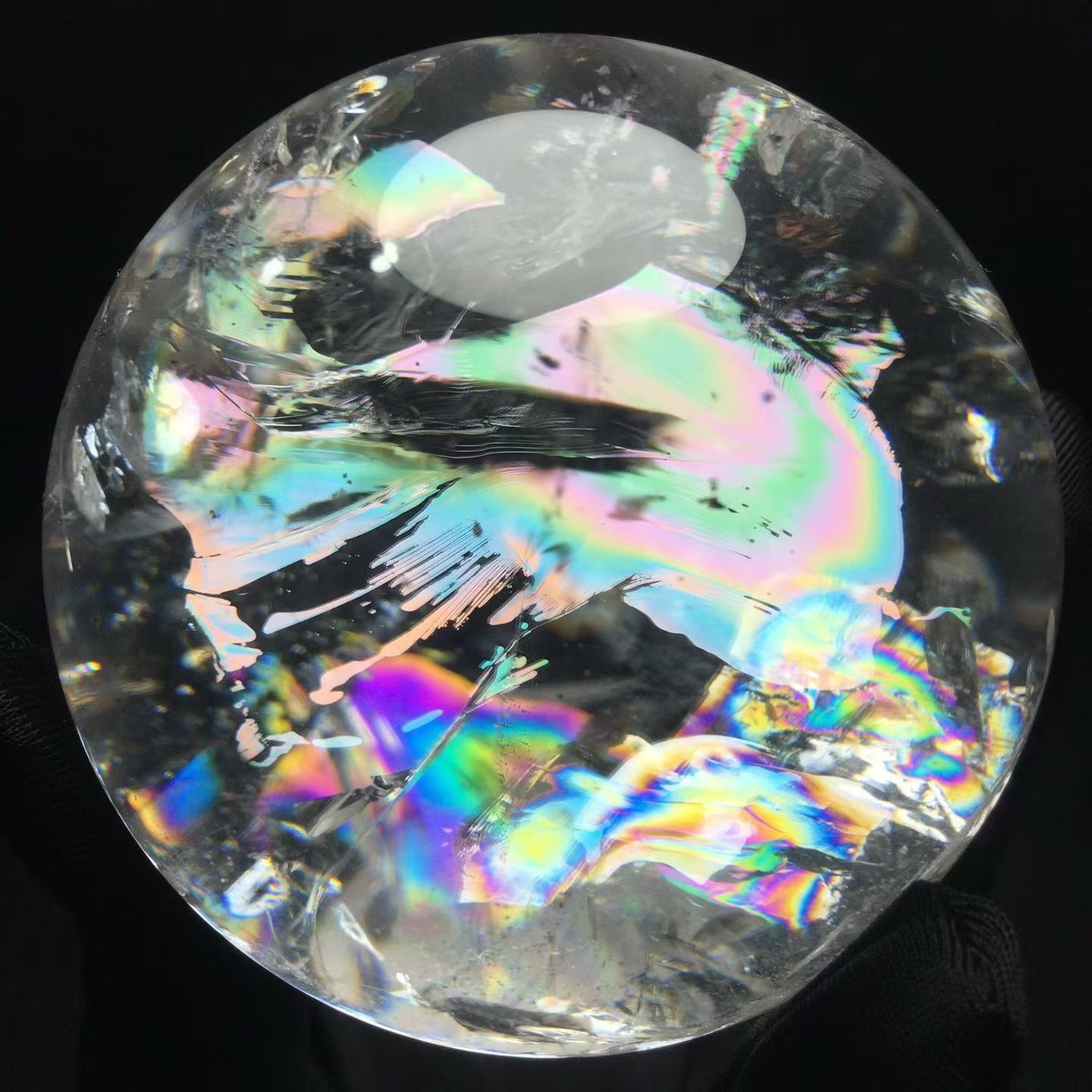 73MM Natural High quality Rainbow clear crystal Quartz Ball Crystal Sphere