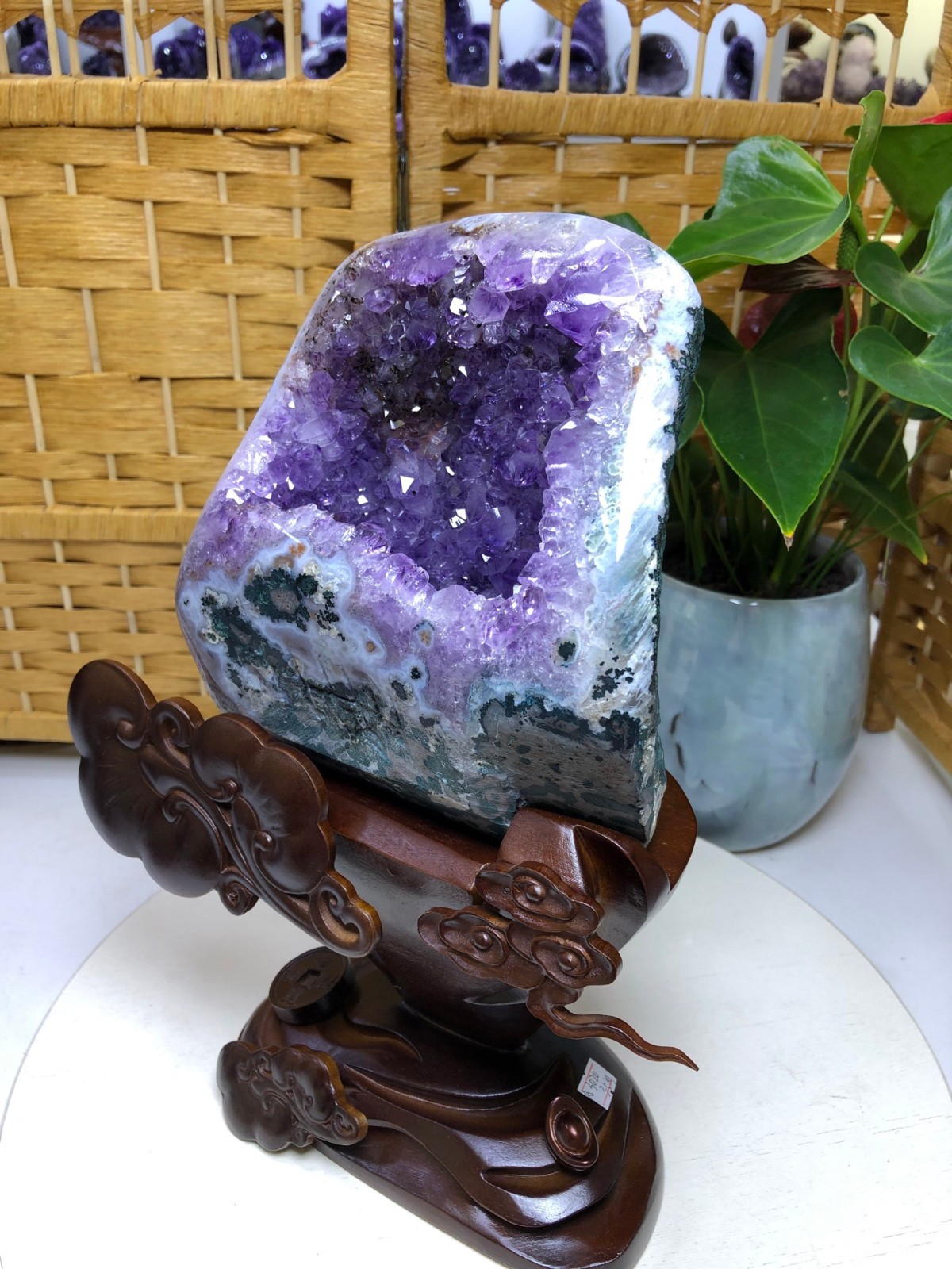 7.7LB Natural Uruguayan amethyst cluster ornament
