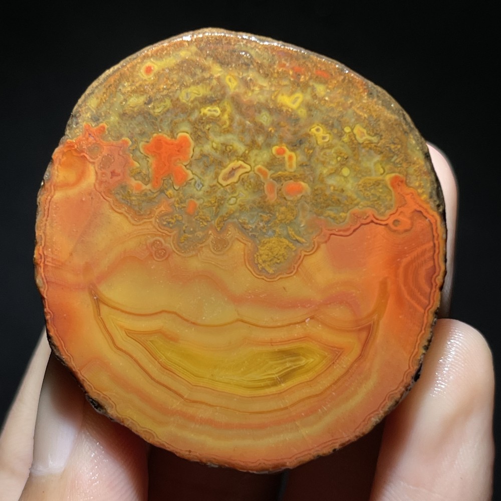 Natural half Rough Chinese Agate crystal geode Achat Nodule Hebei 52g D764