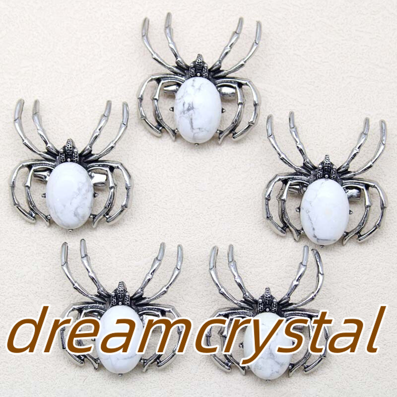 50pcs Mix Natural Quartz Crystal Alloy Spider Skull Reiki Random Insect Skull