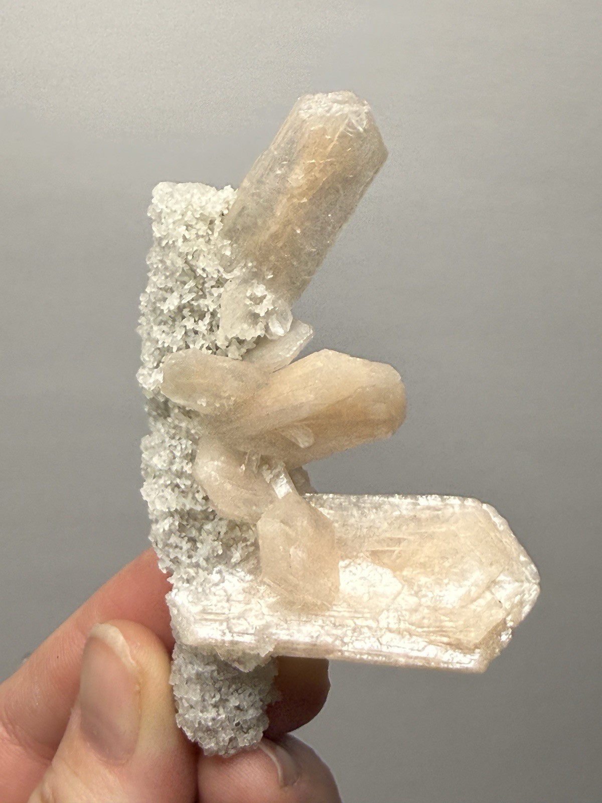 Gemmy Stilbite Crystals on Volcanic Stalactite | Deccan Traps, Maharashtra India