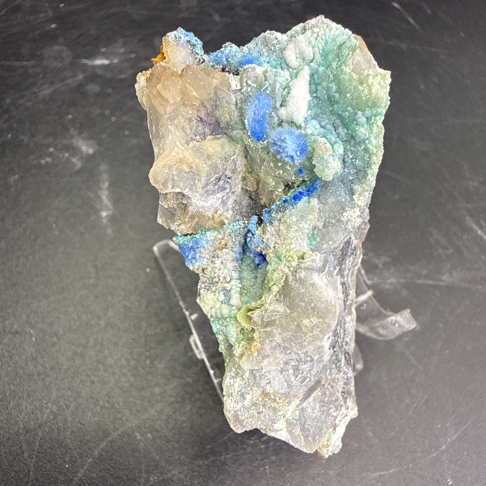 Natural Cyantrichite ,Aragonite, Fluorite & Gibbsite Specimen! Minerals, UV 👀!