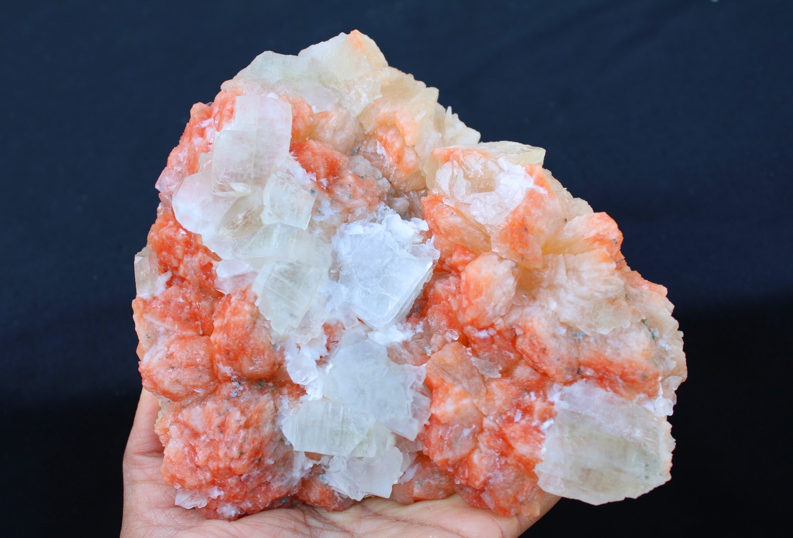 APOPHYLLITE CRYSTALS ON STILBITE MINERALS SPECIMEN#A22