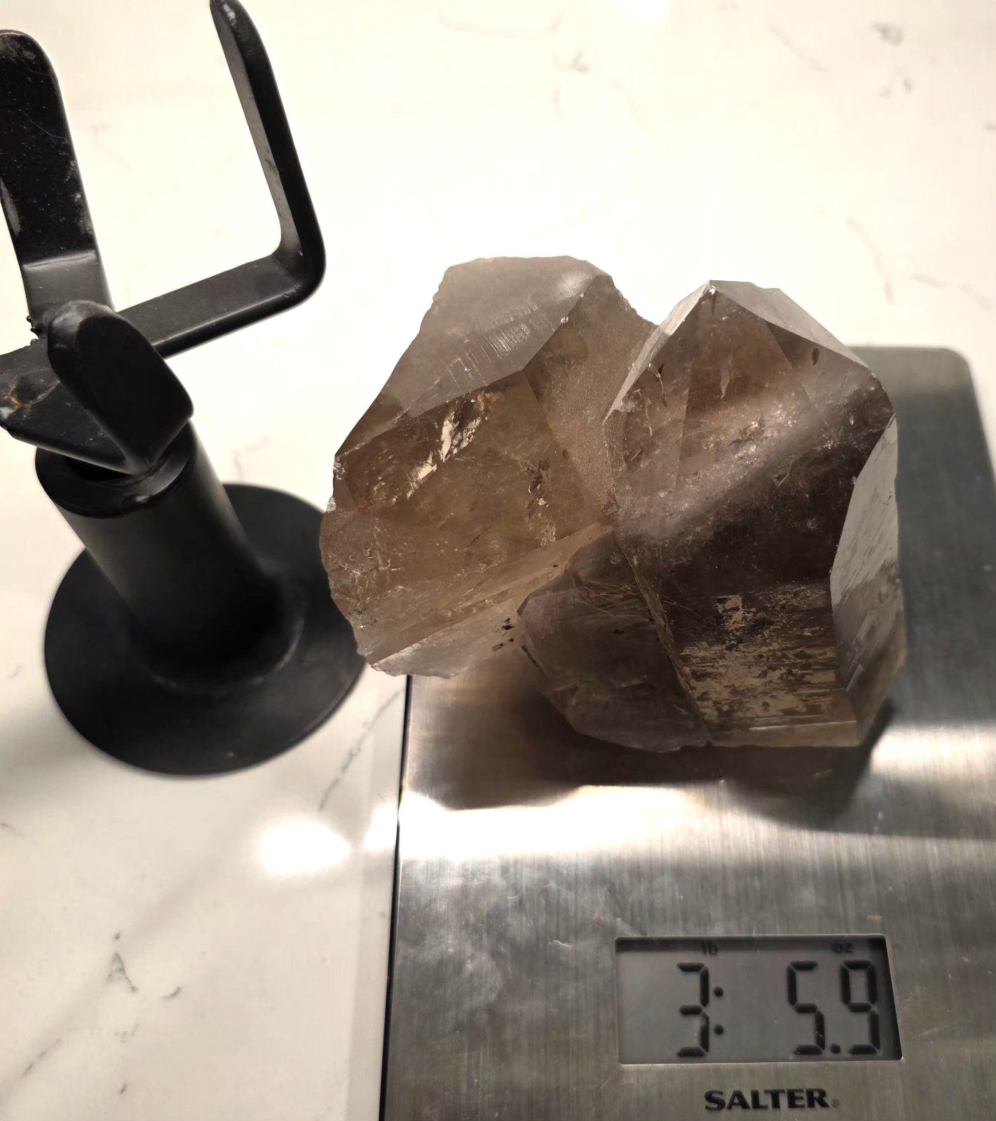 Natural Smoky Crystal Quartz Semi-polished Point Reiki Healing 3LB 5″ CHIPPED