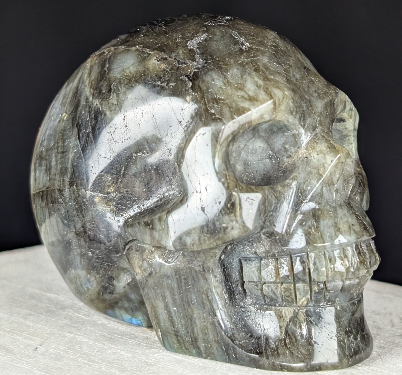 Blue Labradorite Skull Crystal Large Big Gemstone Chakra