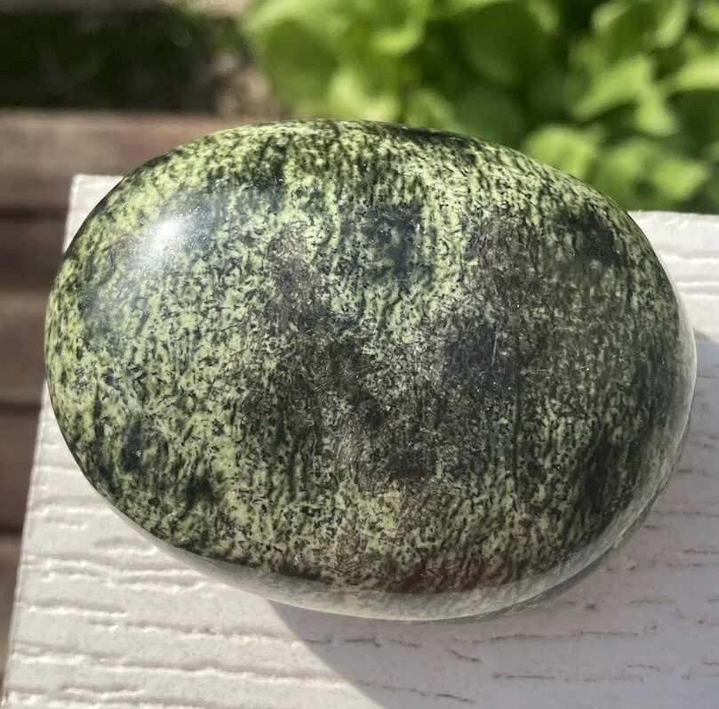Handmade Polished SERPENTINE Healing Crystal Palm Stone Pebble ZIMBABWE 2.67″