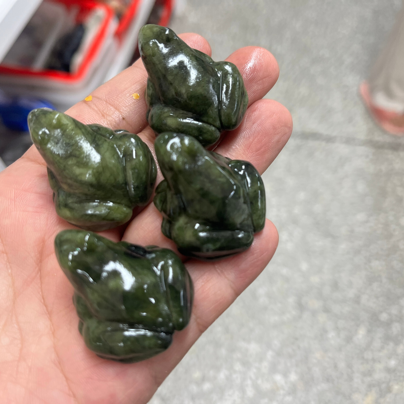1pc Natural ophiolite Quartz hand-Carved frog skull Crystal Reiki healing decor