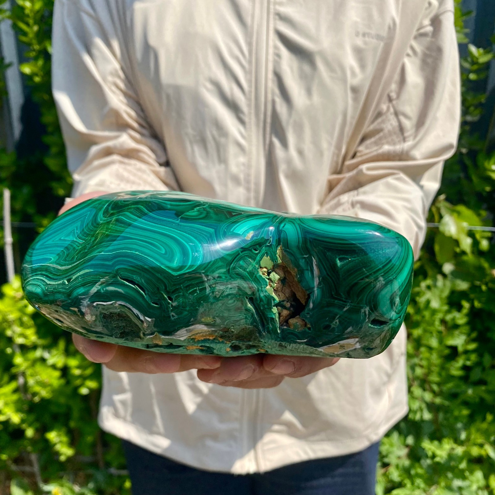 6.17LB Natural glossy Malachite transparent cluster rough mineral sample