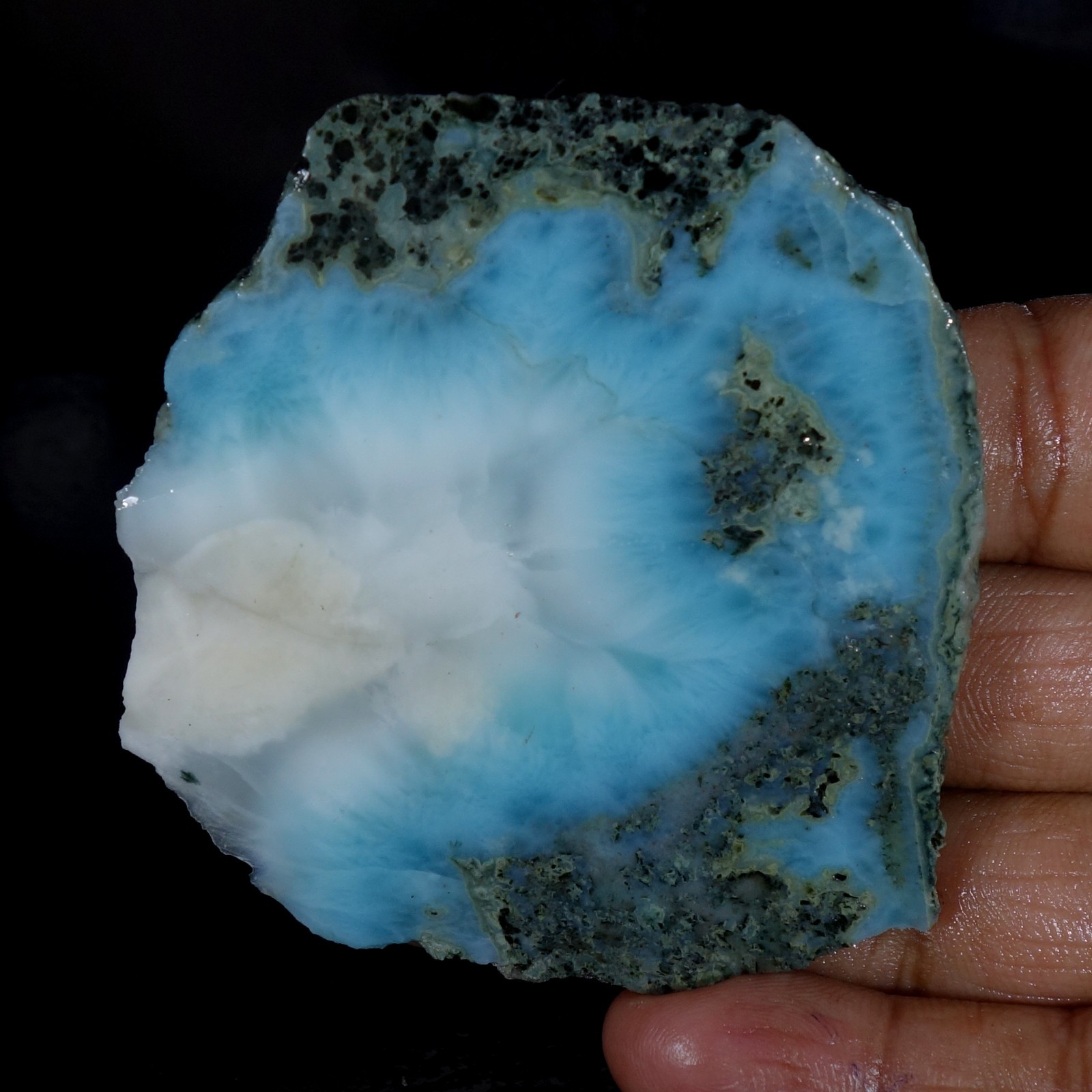 Spiritual Healing Larimar Natural Authentic Slab Rough Blue Gem Stone 236.30 Cts