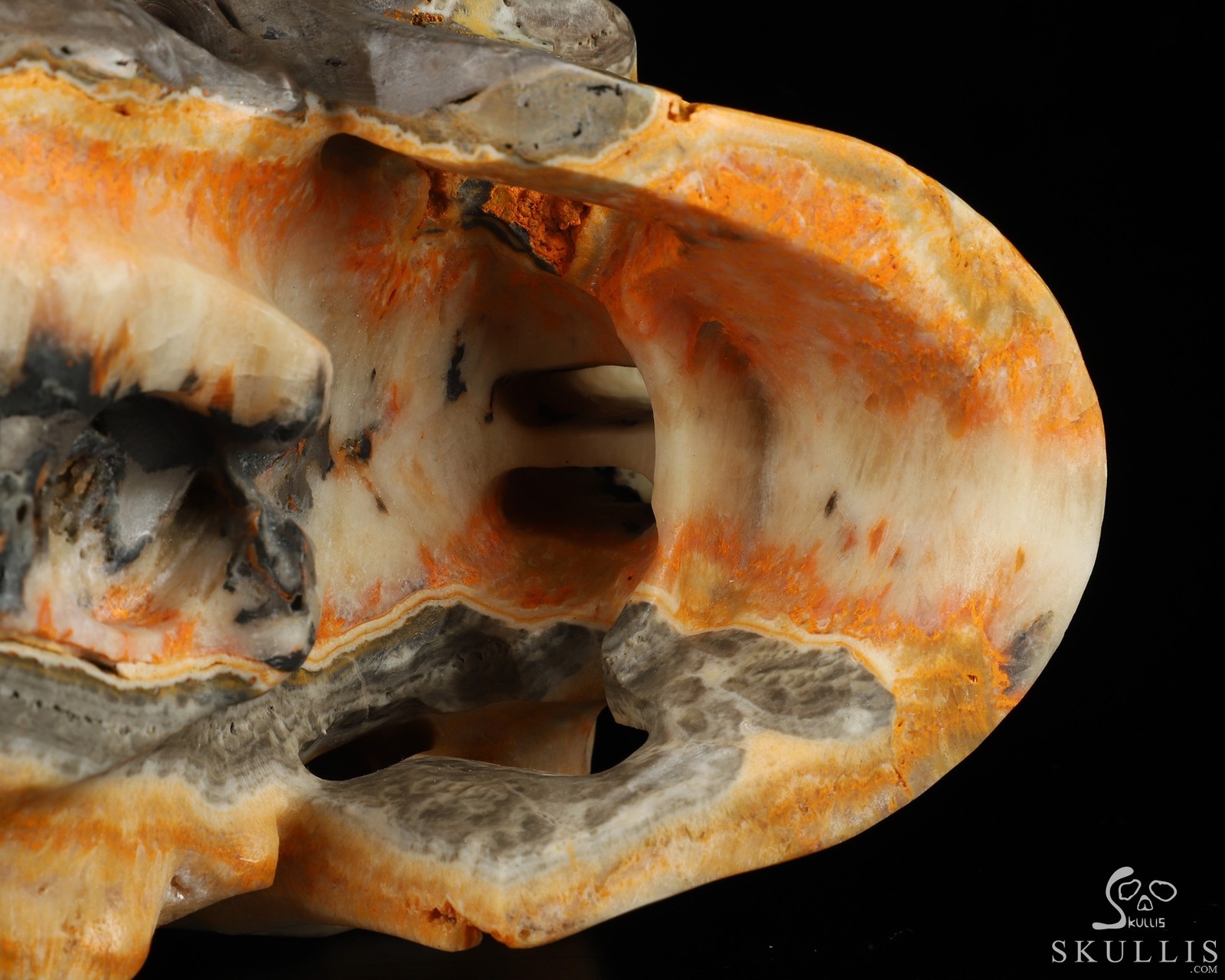 Gemstone Super Realistic! Lifesized 7.0″ Bumble Bee Jasper Crystal Skull