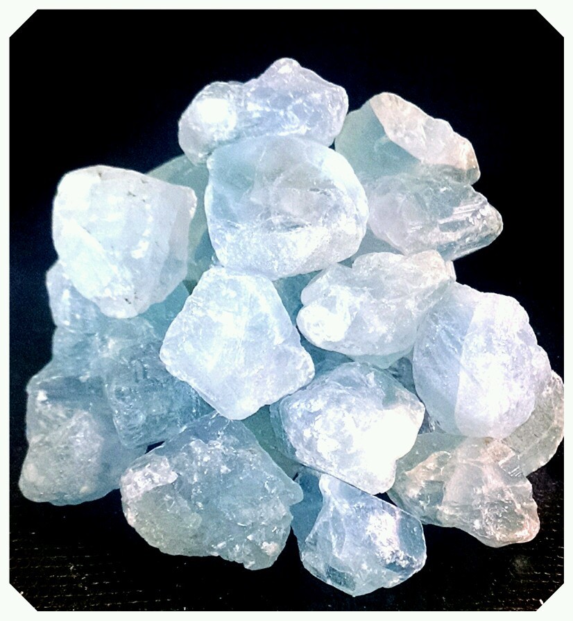 1/2 lb Blue Celestite Crystal Points & Pieces Lightly Tumbled Gem Rock Specimens