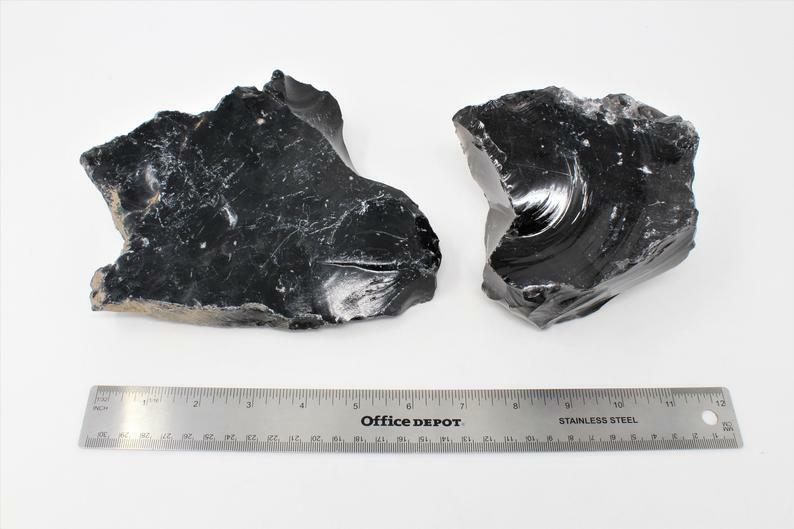 Black Obsidian Stone Rough Raw Chunk, High Grade A Quality – Healing Crystals
