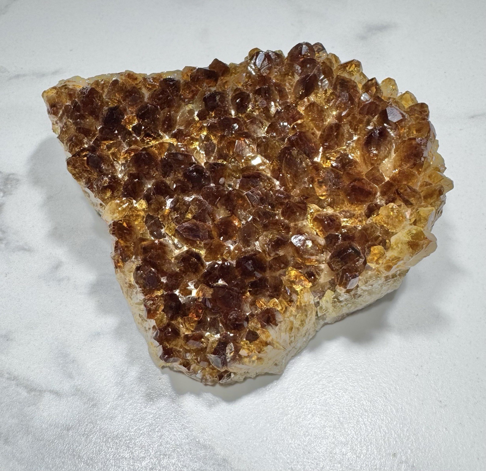 Natural Citrine Quartz Crystal Geode Cluster Mineral Specimen 495 Grams