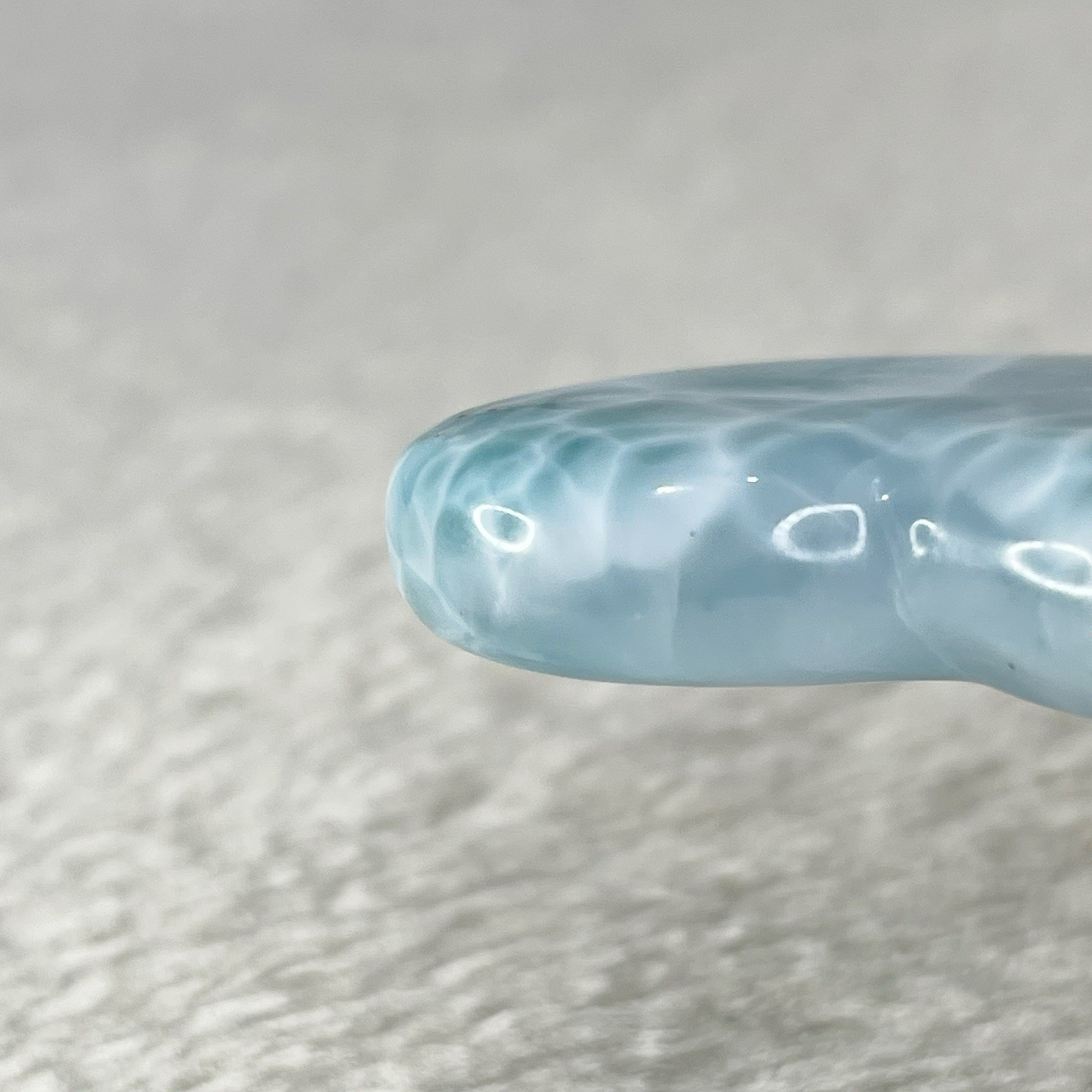 50g Larimar Heart Palm Stone, AAA+ Premium Translucent Ocean Blue Gemstone