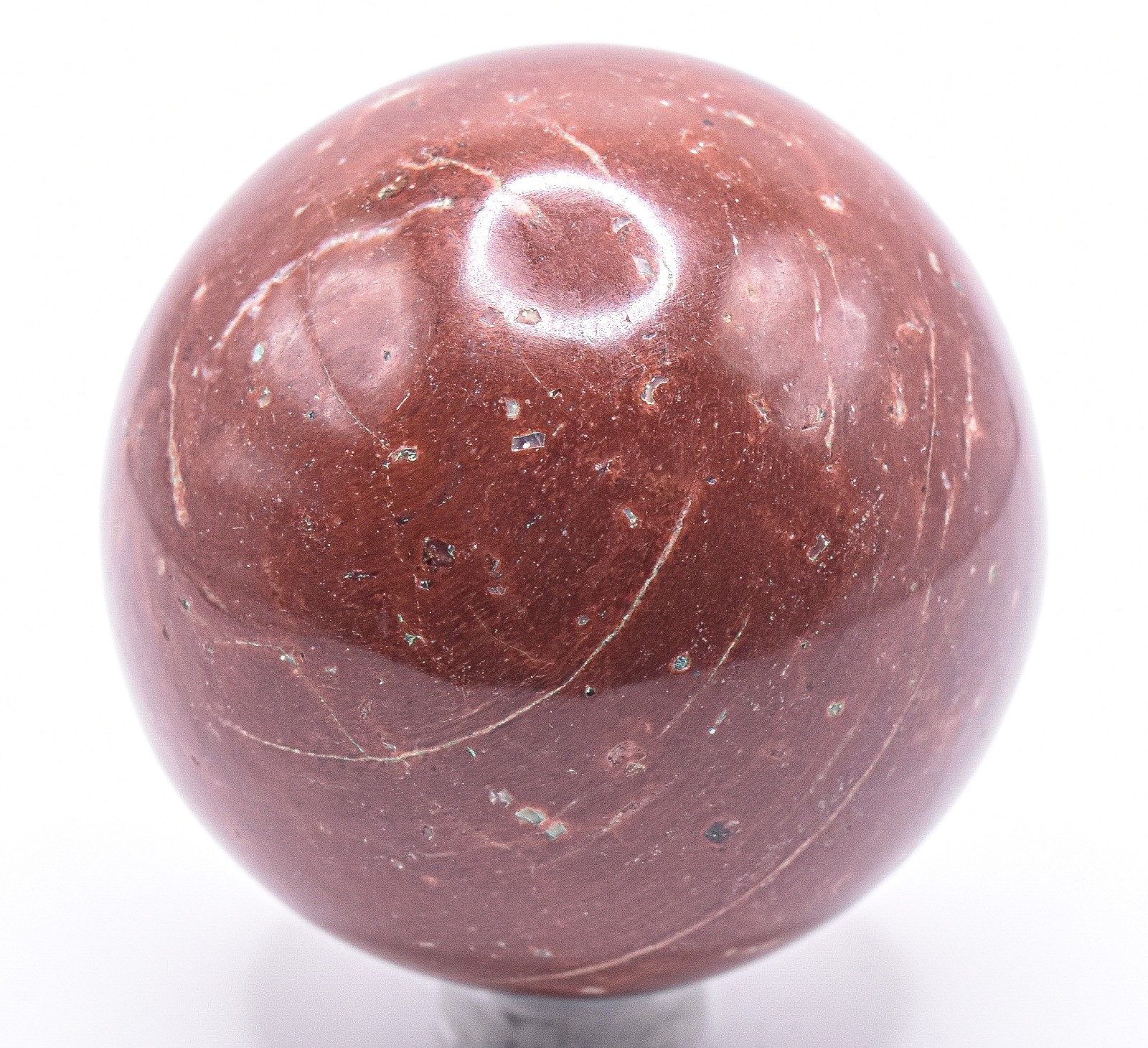 52mm Red Jasper w/ Inclusions Sphere Polished Natural Crystal Mineral Ball India