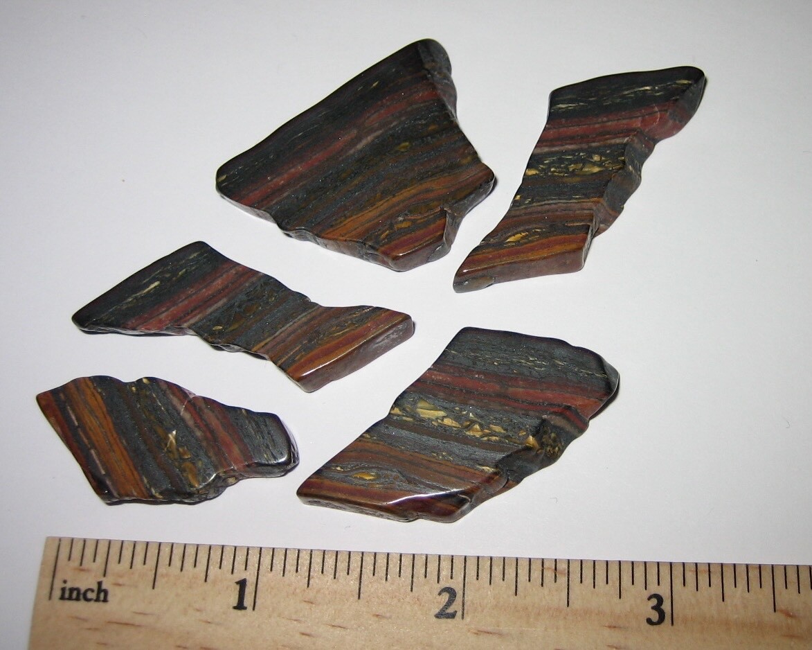 5 TUMBLED POLISHED NATURAL 1.2″- 1.4″ TIGER IRON STONE MINERALS AUSTRALIA 47g *1