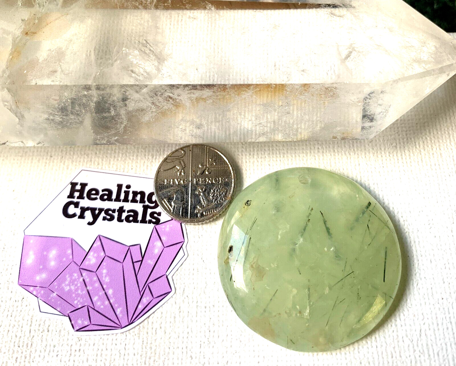 PREHNITE 37mm DIAMETER ROUND CABOCHON, NATURAL STONE FROM AFRICA
