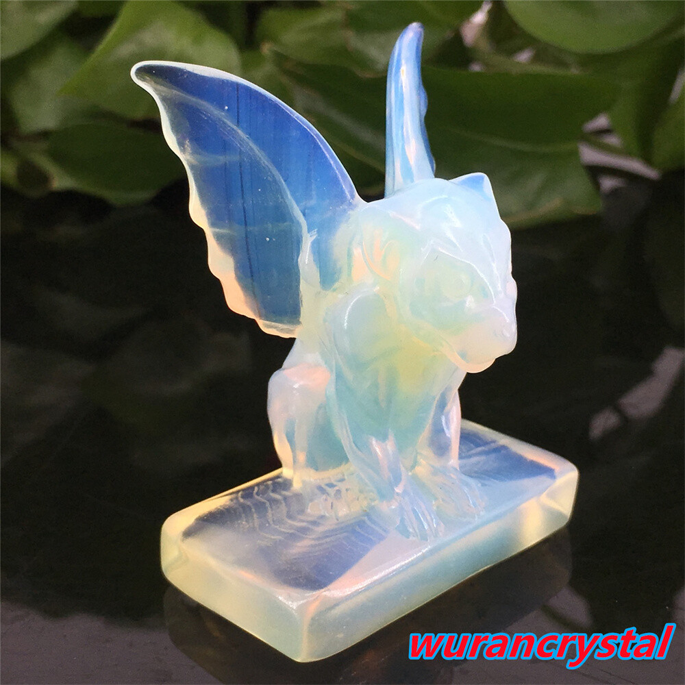 1pc Opalite Quartz Gargoyles Angel Skull point Crystal Carved Skull Healing Gem