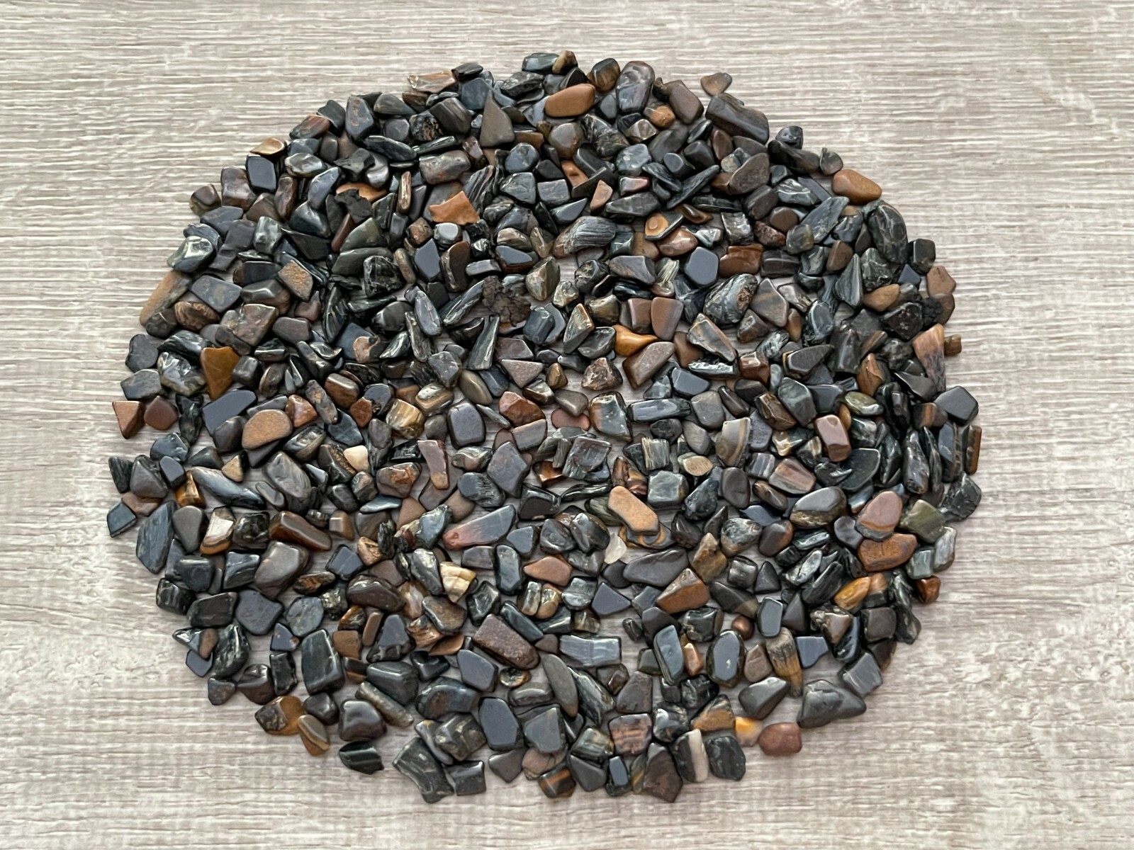 Grade A++ Blue Tiger Eye Semi Tumbled Gemstone Mini Chips 5-12 mm,Wholesale Bulk