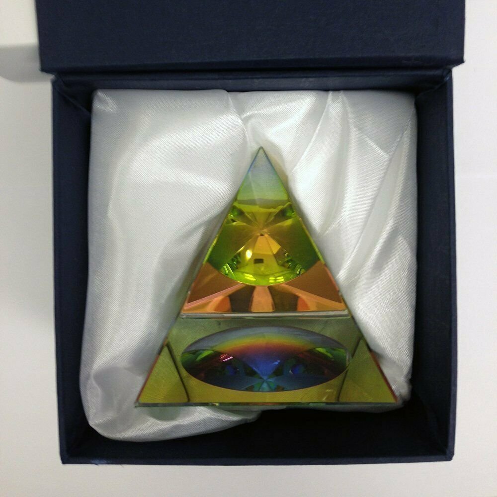 Crystal Iridescent Pyramid – Rainbow Colors 2.3″ with Gift Box