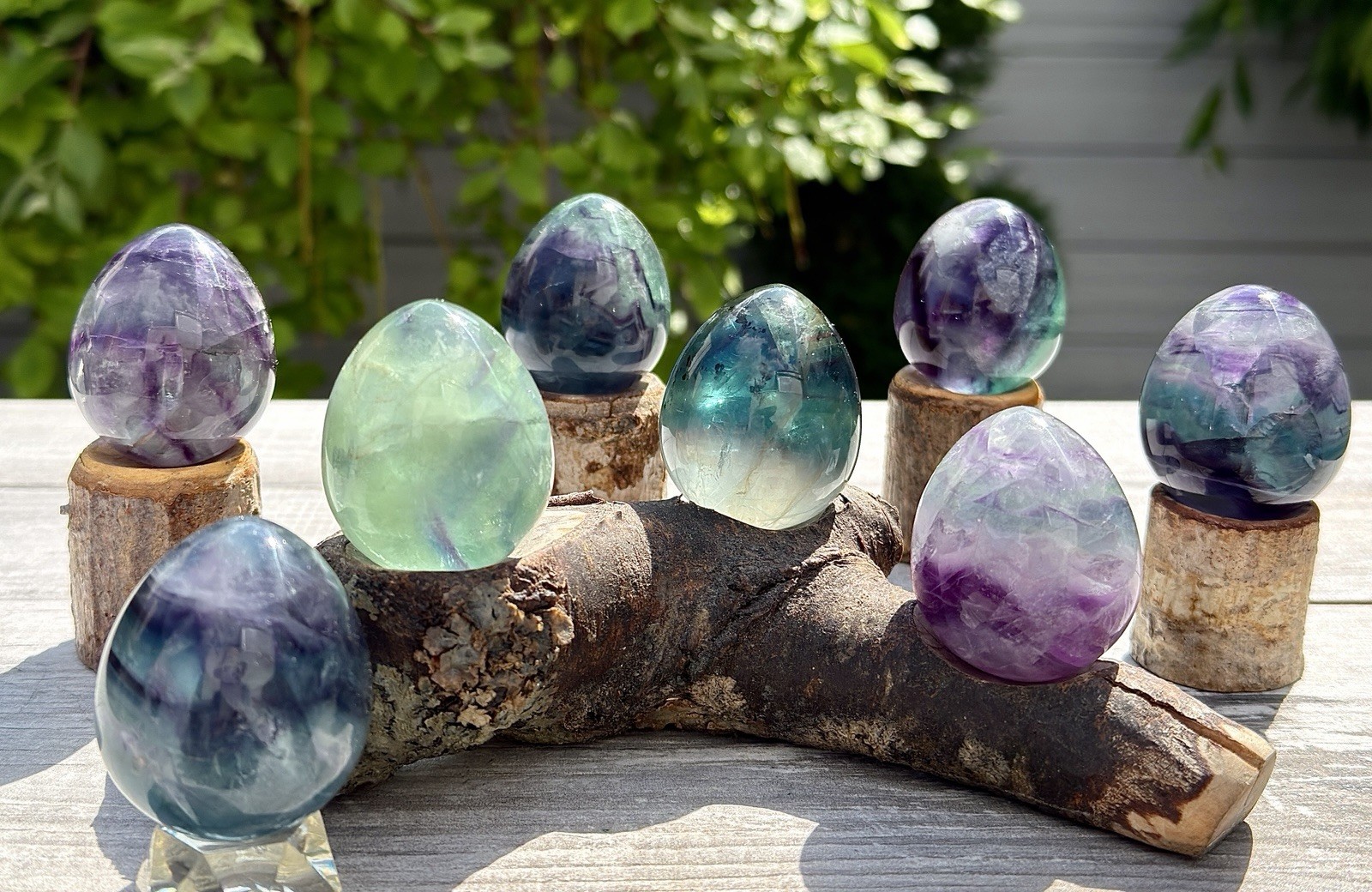 Wholesale Lot 8 Pcs Natural Fluorite Egg Crystal Healing Energy