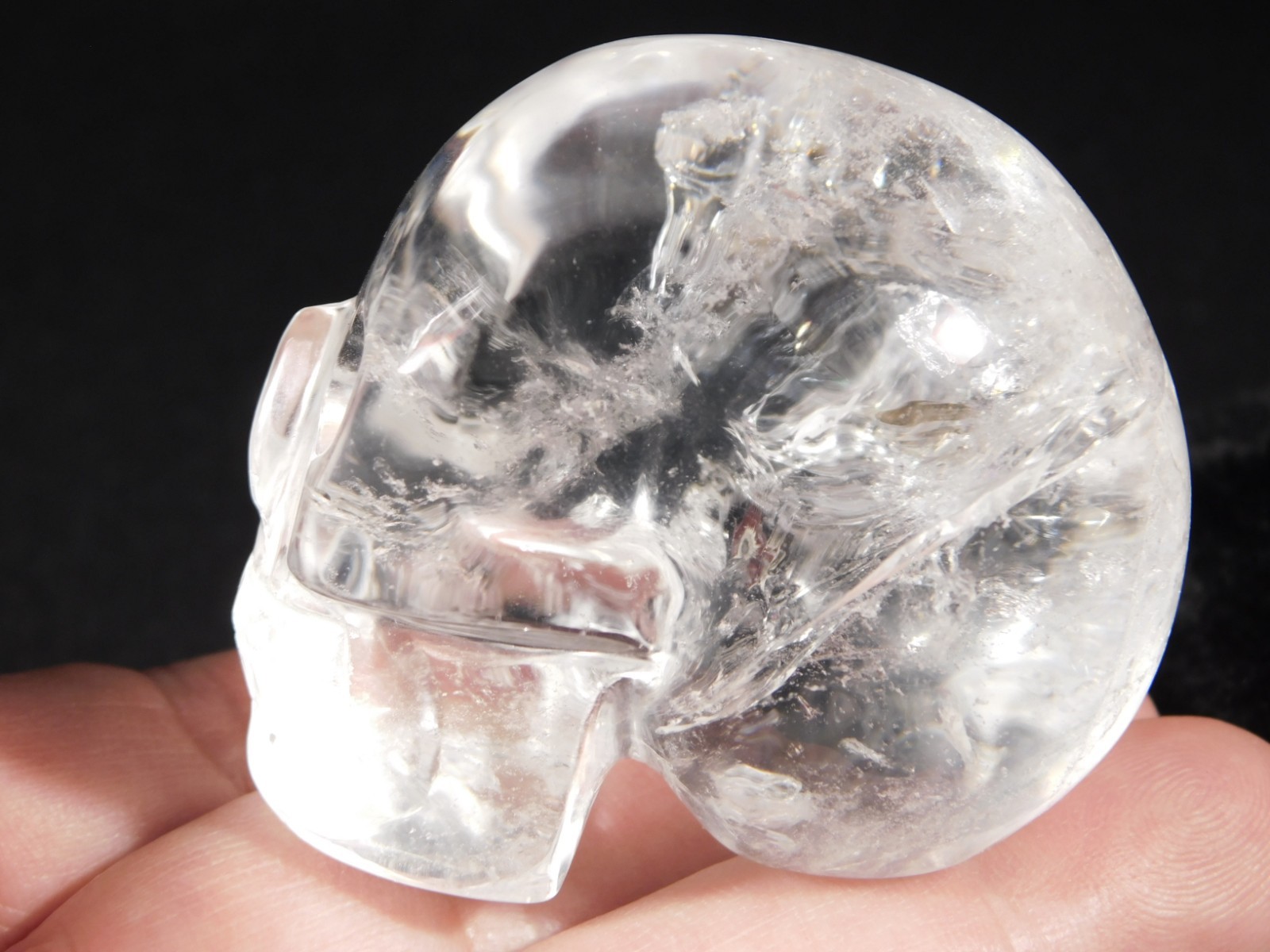 wOw! VERY Translucent Quartz Crystal SKULL Brazil 178gr