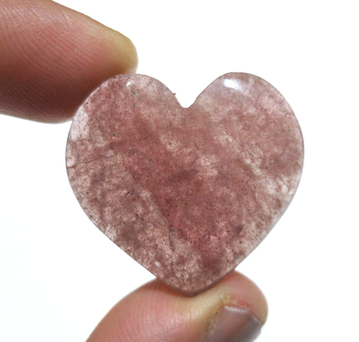 Beautiful Pink Strawberry Quartz Heart Shape Cabochon 50 Crt Loose Gemstone