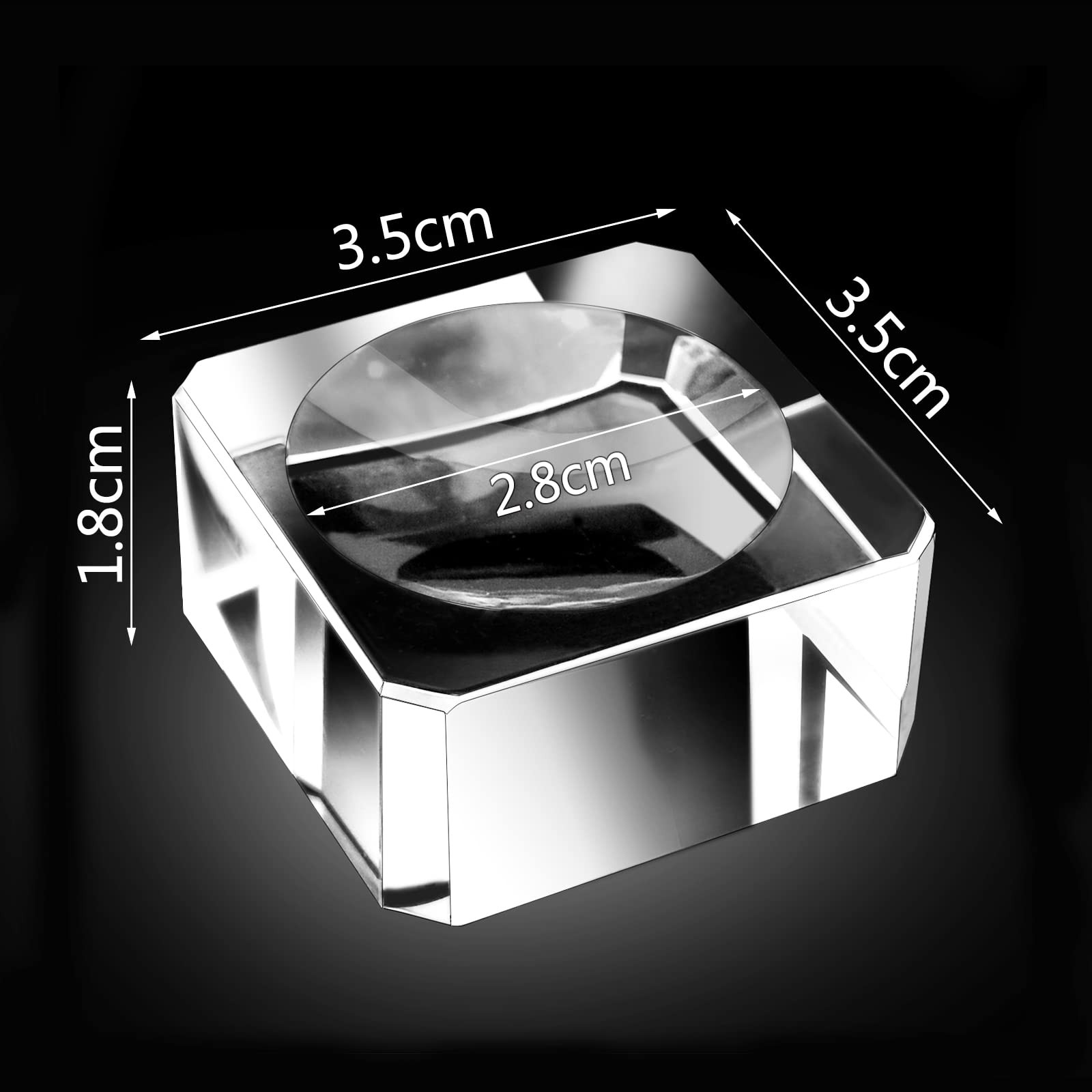 A Pair 35mm Square Crystal Ball Stand, Clear Crystal Base Display 60mm to 90m…