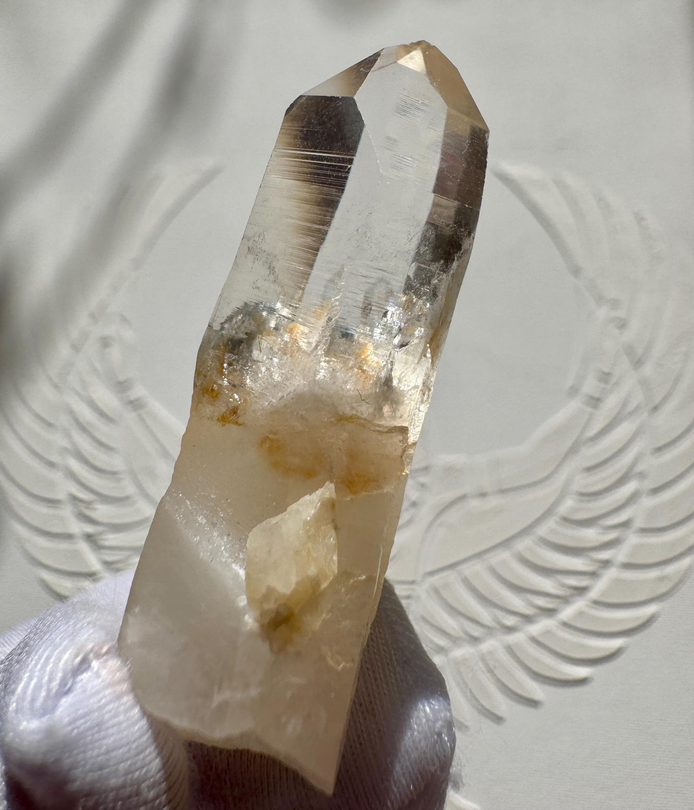 Colombian Golden Healer Lemurian Quartz, Rare Dow 7-3-7-3-7-3 Configuration