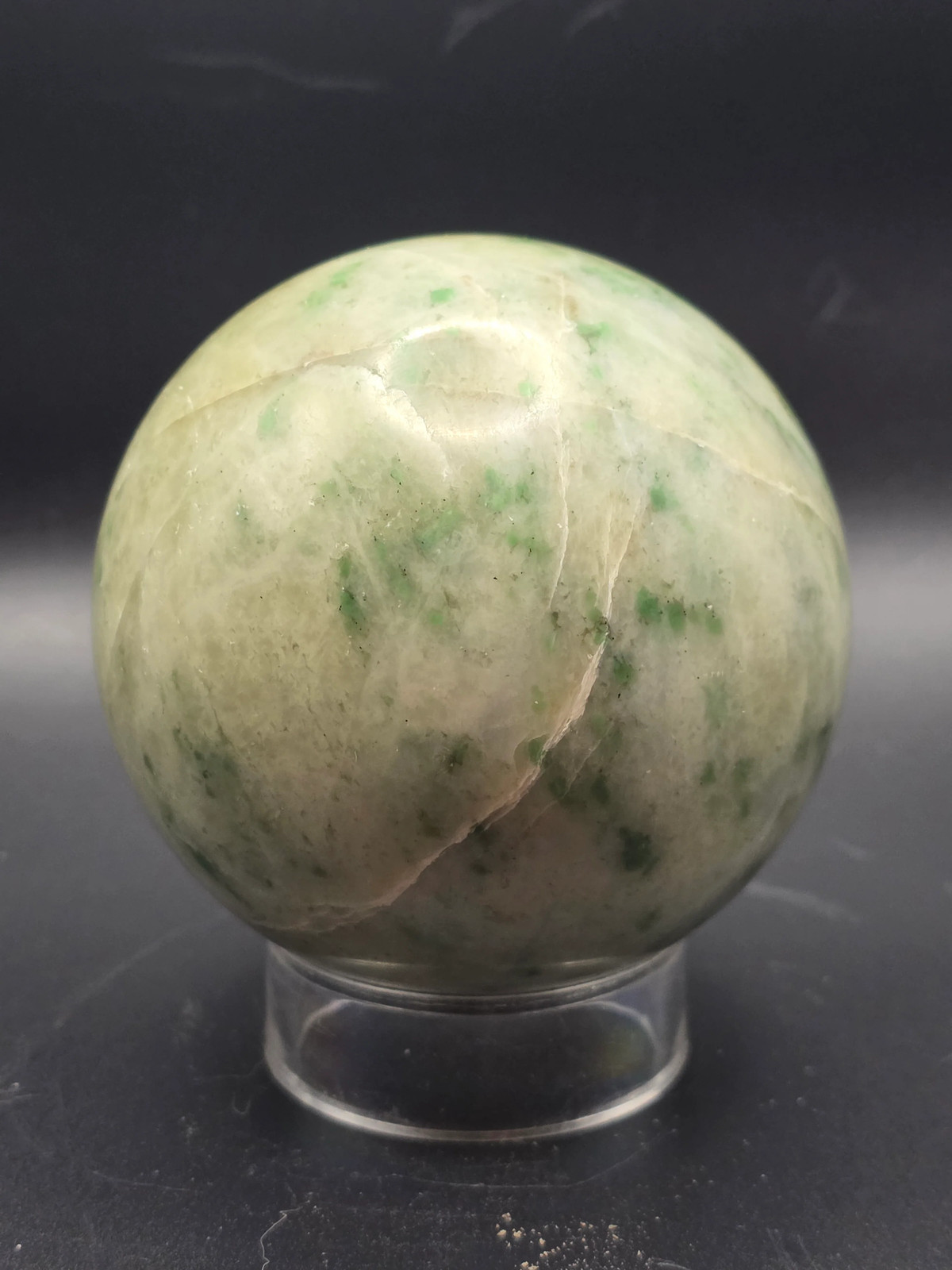Hydrogrossular garnet sphere! 76.7mm, 3 inches, 1.12 pounds