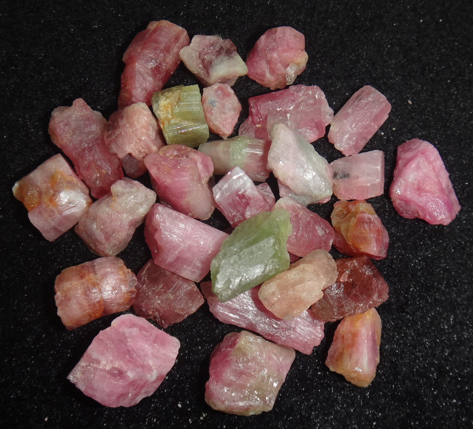 30pcs 50g Natural Watermelon Pretty Pink And Green Tourmaline Roug