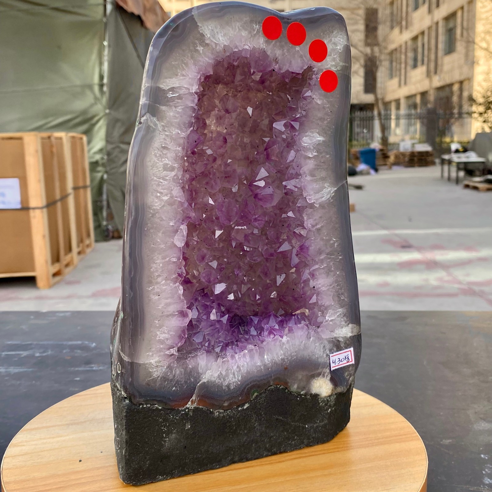 9.43LB Natural agate Amethyst geodequartzclustercrystalCathedralspecimenHealing