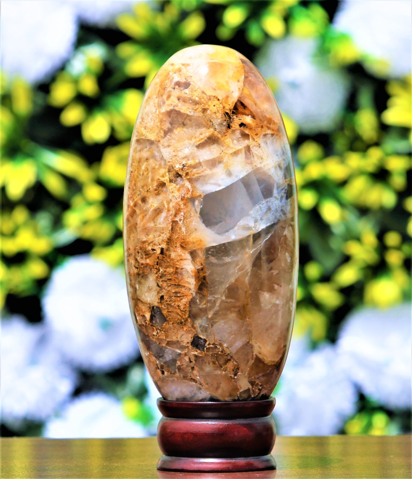 Large 180MM Fire Quartz Stone Healing Charged Metaphysical Sacral Chakra Lingam