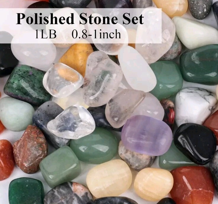 Mixed Tumbled Stones Pendant Size 1/2″ – 1″ Assorted Poilished Gemstones Bulk