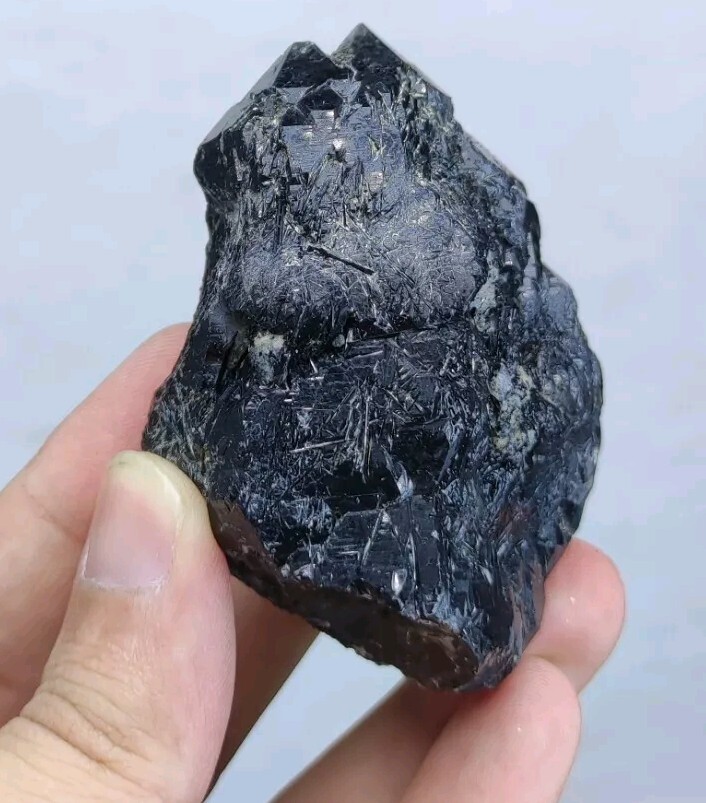 Rebeikite Included Quartz Crystal, Dark Blue Color From KP Pakistan, 188 Grams