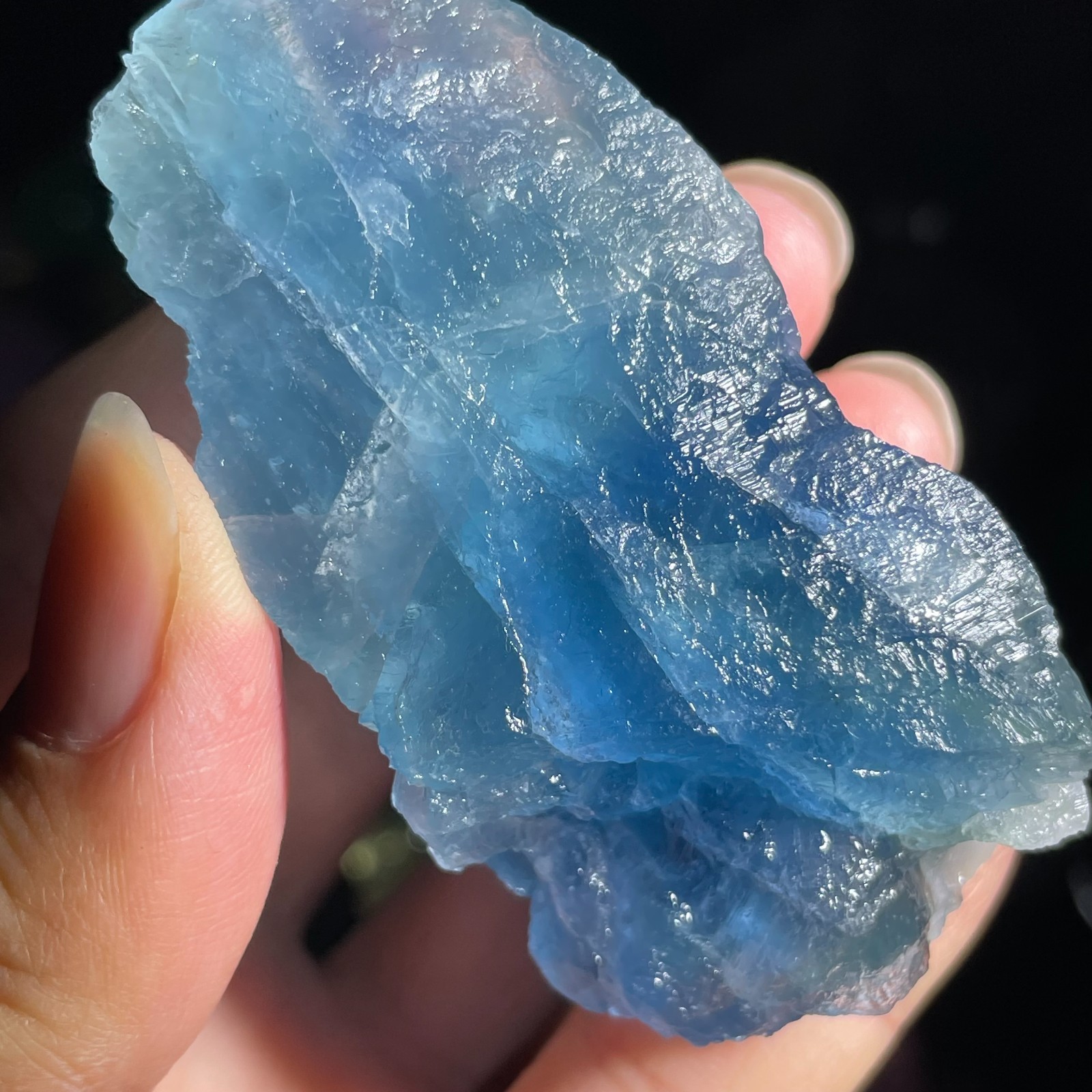 145g Natural Rough Dark Blue Fluorite Quartz Crystal Raw Stone Specimen Healing