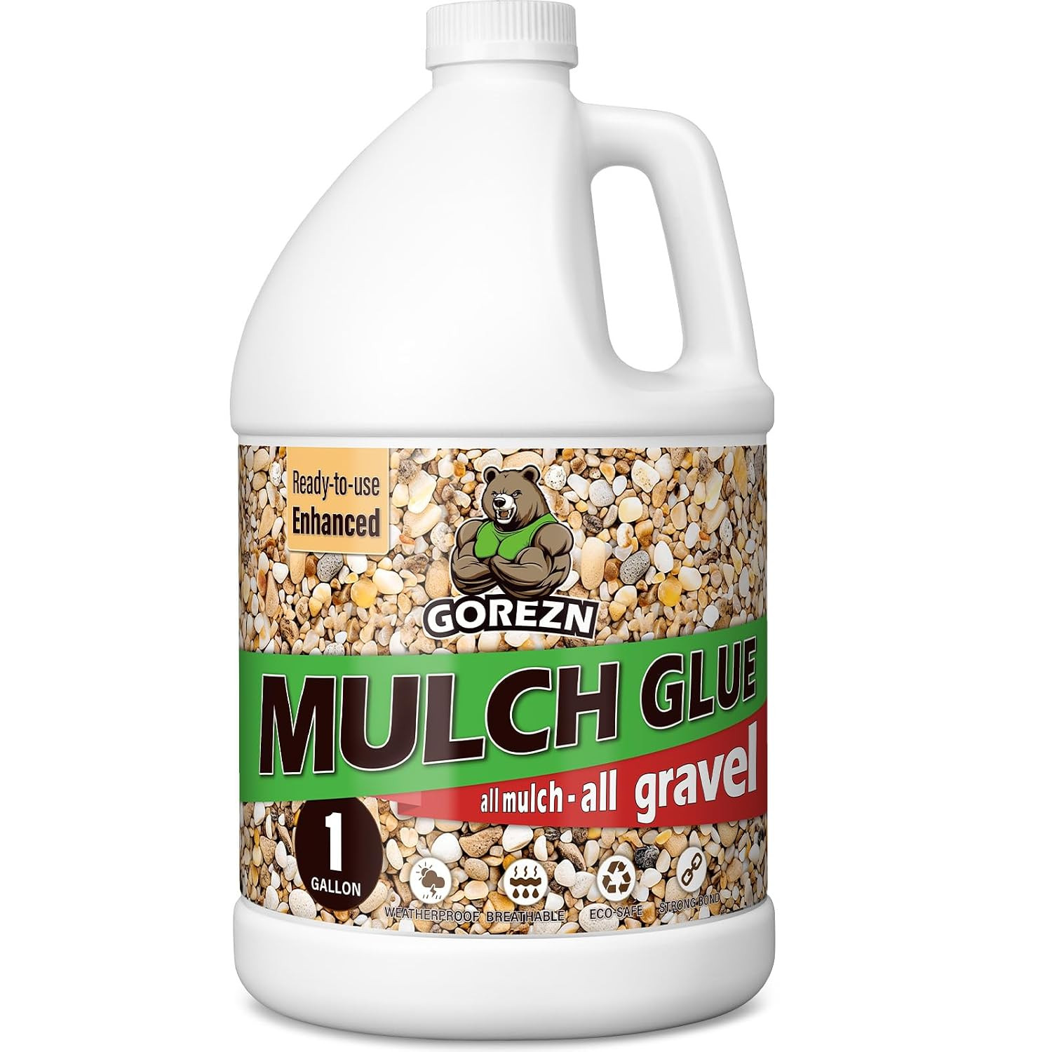 Mulch Glue for Landscaping, 1 Gallon Rock Glue for Pea Gravel, Pebbles, Wood and