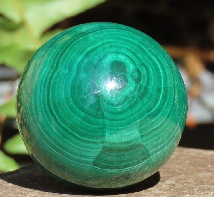 A Grade Polished Rare Green Malachite Crystal Sphere 76 Grams – Collectors Grade