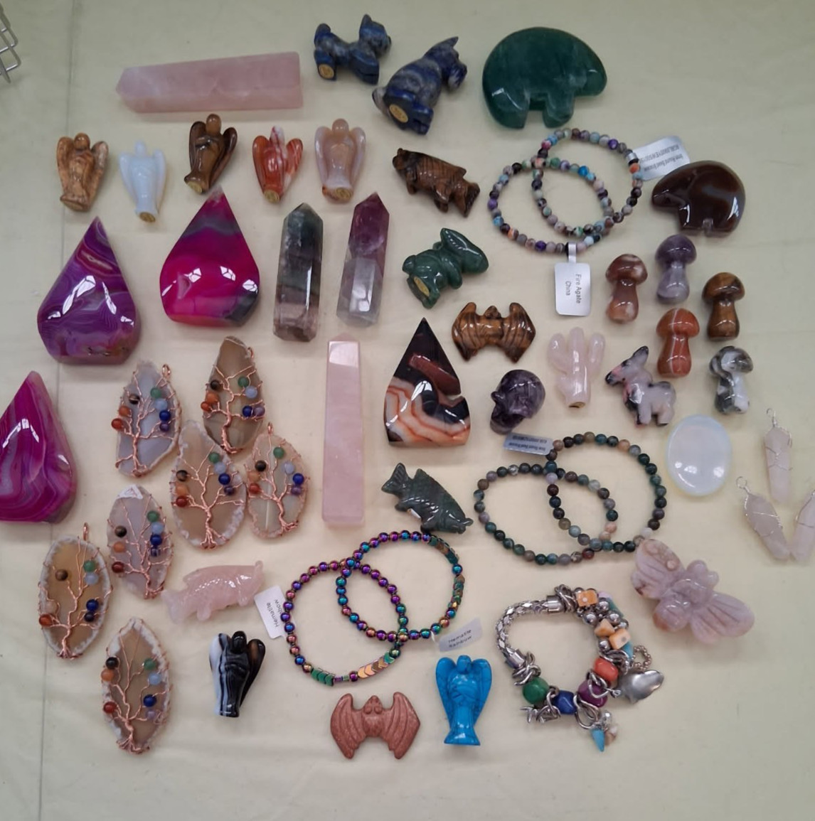 All Natural Gemstone Grab Bag 3 smalls 1 med and 1 lg plus 5 free fun gifts
