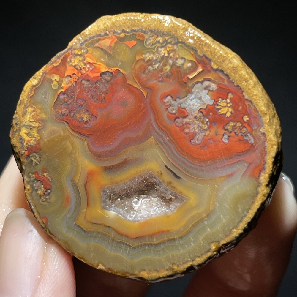 Natural half Rough Chinese Agate crystal geode Achat Nodule Hebei 49g D748