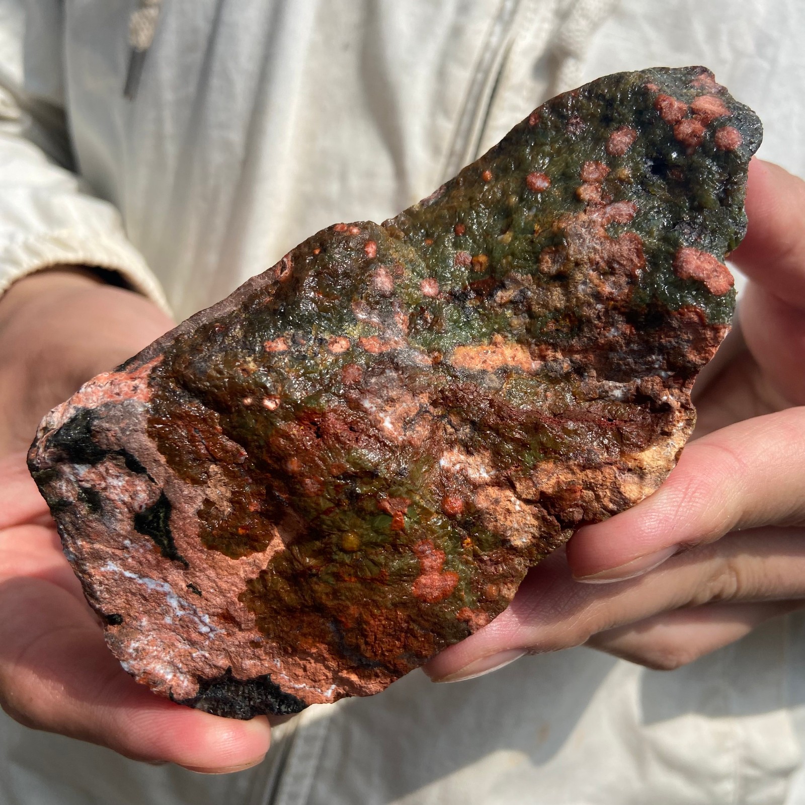 0.95lb Natural colourful ocean jasper raw stone crystal rough mineral specimen