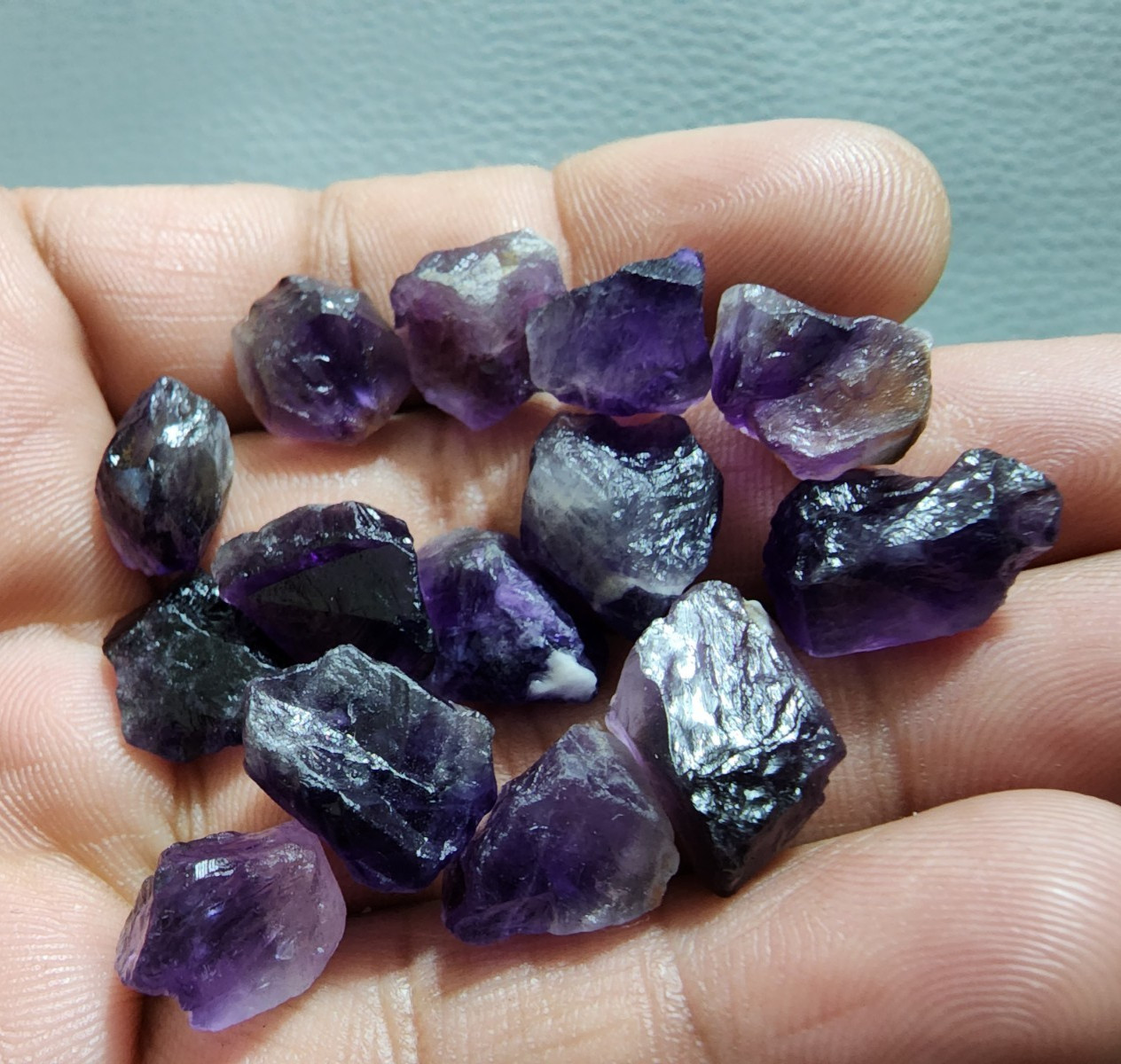 14 Pcs Amazing A+ Purple Amethyst Rough Gemstone Raw Size 14-15 MM Crystal Rough