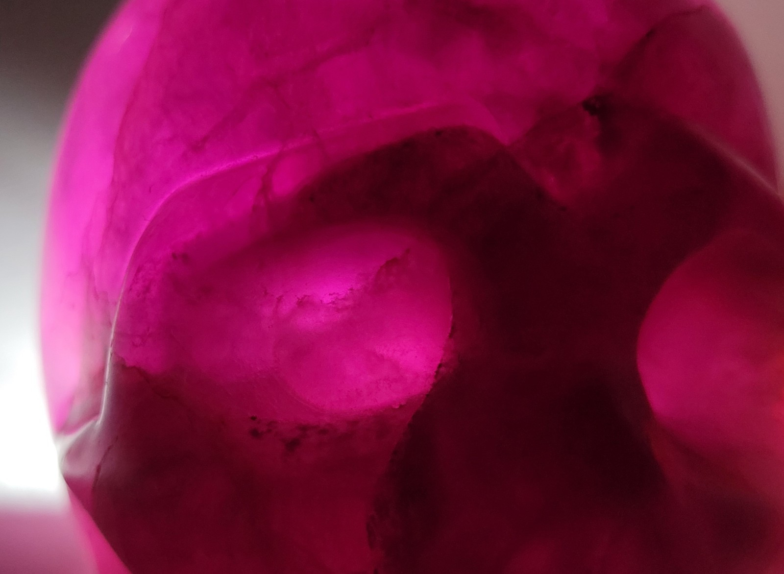 Purple Flourite Human Skull Carving Natural Crystal UV Reactive 439.8g, 0.9lbs